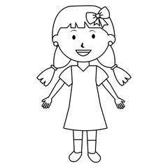 cute little girl avatar character vector illustration design