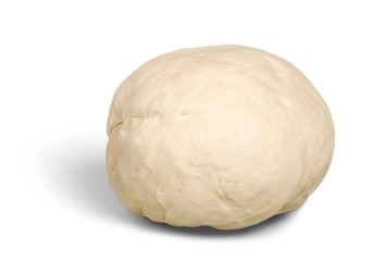 Fototapeta na wymiar ball of raw dough over white background