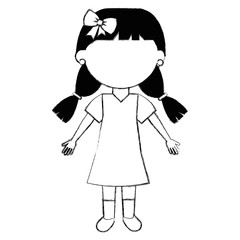 cute little girl avatar character vector illustration design