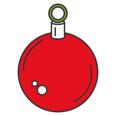 christmas ball hanging icon vector illustration design
