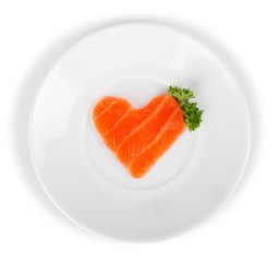 Heart Shape of Fresh Salmon