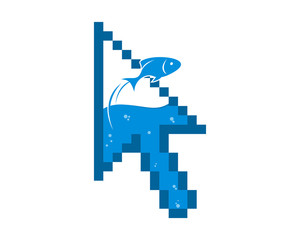 Obraz premium cursor arrow fish pointer mouse internet web network image vector