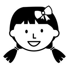 cute little girl avatar character vector illustration design