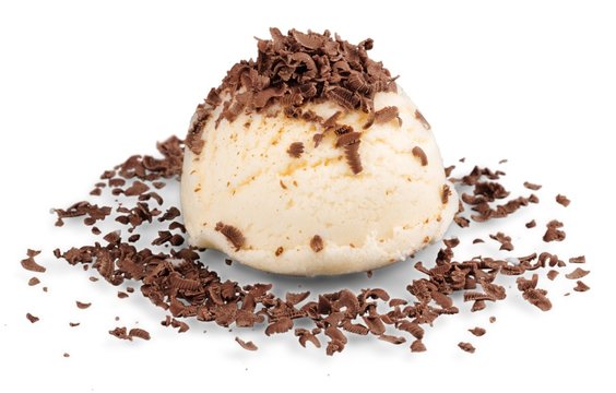Ice Cream Scoop with Chocolate Shavings