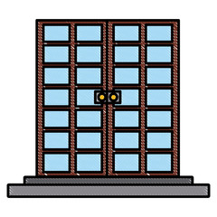 Door with stairs icon vector illustration graphic design