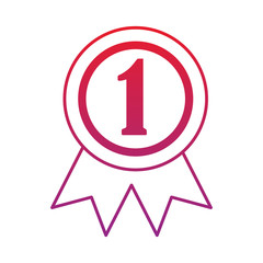 ribbon award first place icon image vector illustration design 