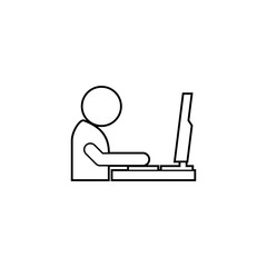 working on a computer vector icon