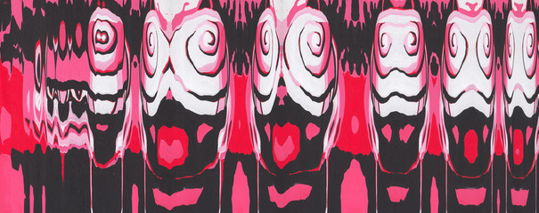 Corrugated abstract background. Poster color on paper and created by scanner. Multicolored background. Modern art. Contemporary art. Abstract art.