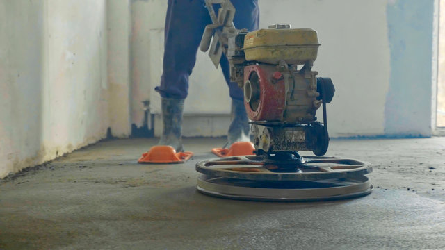 Mechanized Grout Screed Concrete Floor Close-up