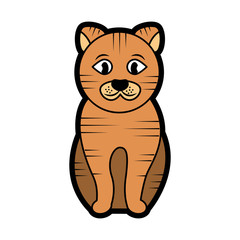 Obraz premium striped cat cartoon pet icon image vector illustration design 