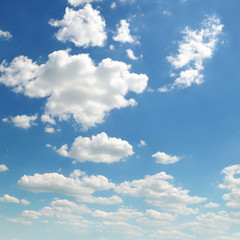 Naklejka na ściany i meble Light cumulus clouds against the blue sky.