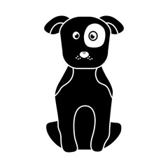 dog or puppy pet icon image vector illustration design  black
