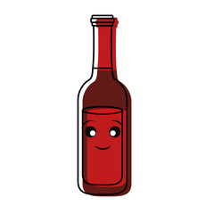 kawaii beer bottle  vector illustration