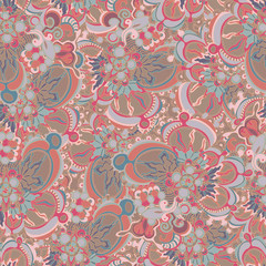 Abstract floral seamless pattern