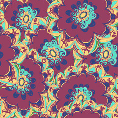 Abstract floral seamless pattern