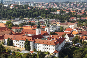 Fototapeta na wymiar View from the top of Prague and the Strahov Monastery, Czech Republic