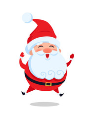 Happy Jumping Santa Claus Vector Isolated Icon