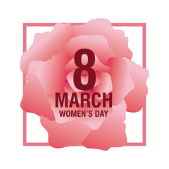 Womens day pink card icon vector illustration graphic design
