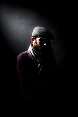 charismatic man on black ground