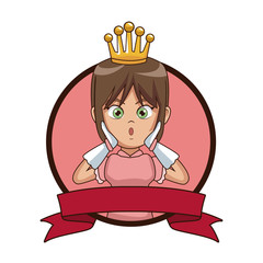 Princess videogame character cartoon icon vector illustration graphic design