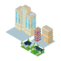 Isometric city 3d icon vector illustration graphic design