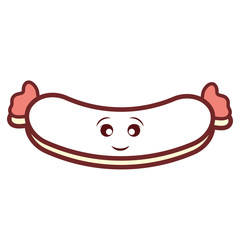 kawaii sausage  vector illustration