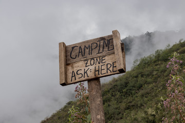 Panneau de camping