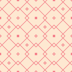Red and beige geometric ornament. Seamless pattern