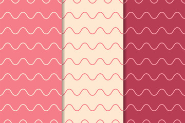 Cherry red geometric seamless patterns