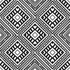 Black and White Seamless Ethnic Pattern