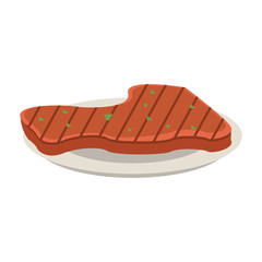 Meat on dish icon vector illustration graphic design