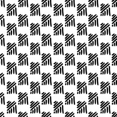 Black and White Seamless Ethnic Pattern
