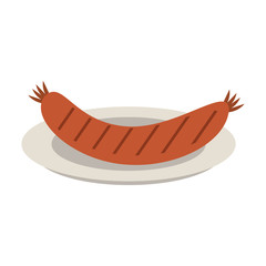 Sausage on dish icon vector illustration graphic design