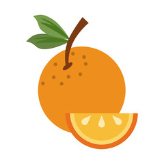 Obraz premium Orange sliced fruit icon vector illustration graphic design