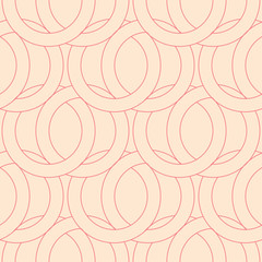 Red and beige geometric ornament. Seamless pattern