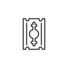 Razor blade line icon, outline vector sign, linear style pictogram isolated on white. Symbol, logo illustration. Editable stroke