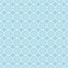 White floral seamless pattern on blue background