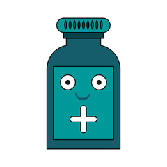 Medicine bottle symbol cartoon smiling vector illustration graphic design