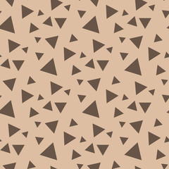 Beige and brown geometric print. Seamless pattern