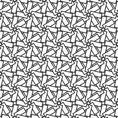 Black geometric ornament on white background. Seamless pattern