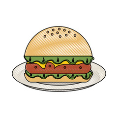 Hamburger fast food icon vector illustration graphic design