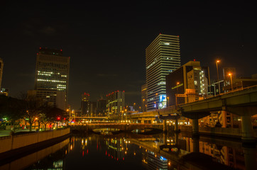 Fototapeta na wymiar 大阪・堂島川の夜景