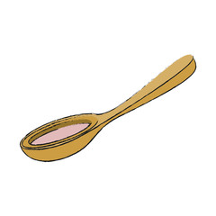 Spa spoon with sea salt icon vector illustration graphic design
