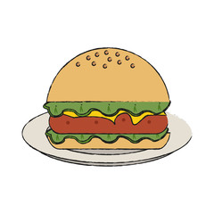Hamburger fast food icon vector illustration graphic design