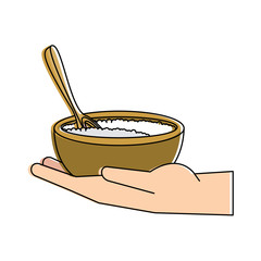 Spa sea salt in bowl icon vector illustration graphic design