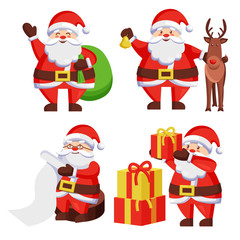 Santa Claus with Presents Icon Vector Illustration