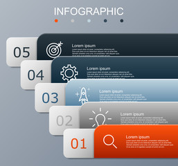 Infographic elements in modern fashion with 5 step
