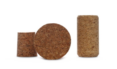 Wine corks isolated on white background