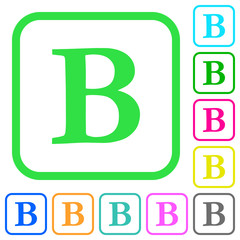 Bold font type vivid colored flat icons