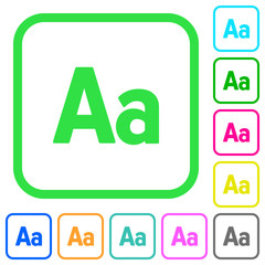 Font size vivid colored flat icons